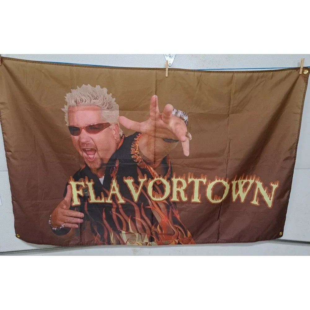 Guy Fieri Flavortown 3x5 Feet Flag Banner Wall Tapestry College Dorm Mancave